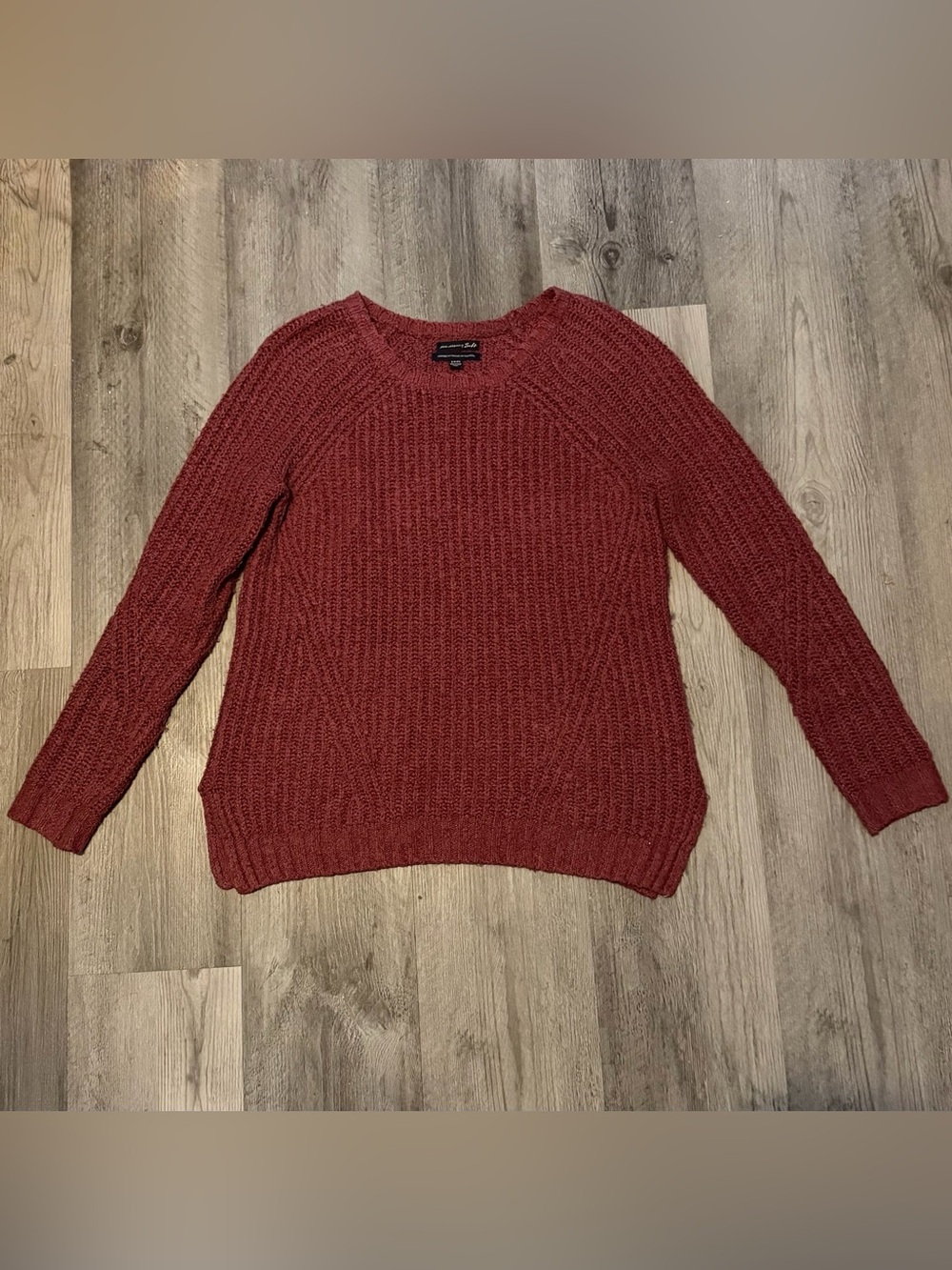 American Eagle Outfitters Chunky Crewneck Sweater - Brick Red